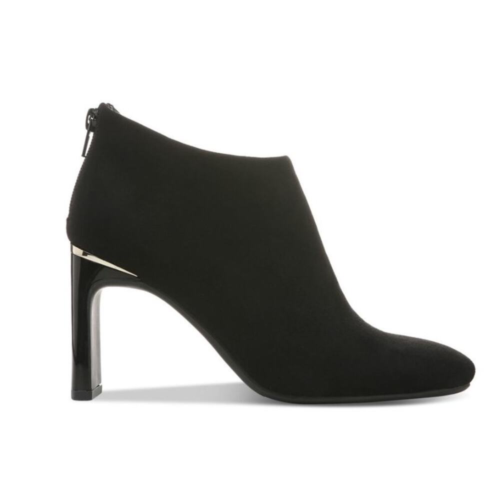 ALFANI Womens Black Padded Brittnee Square Toe Block Heel Zip-Up Booties Size 11